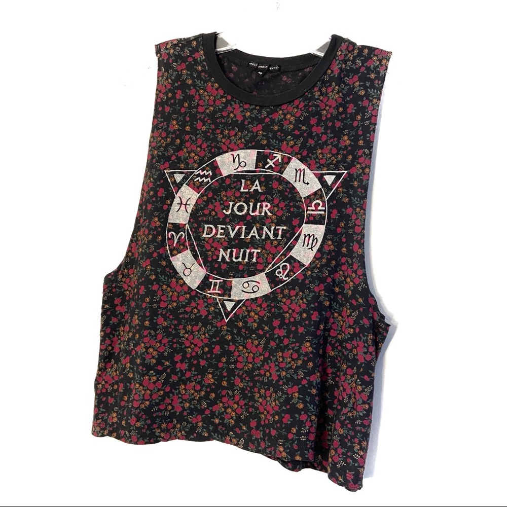 Urban Outfitters Astro Floral Graphic Muscle Tee